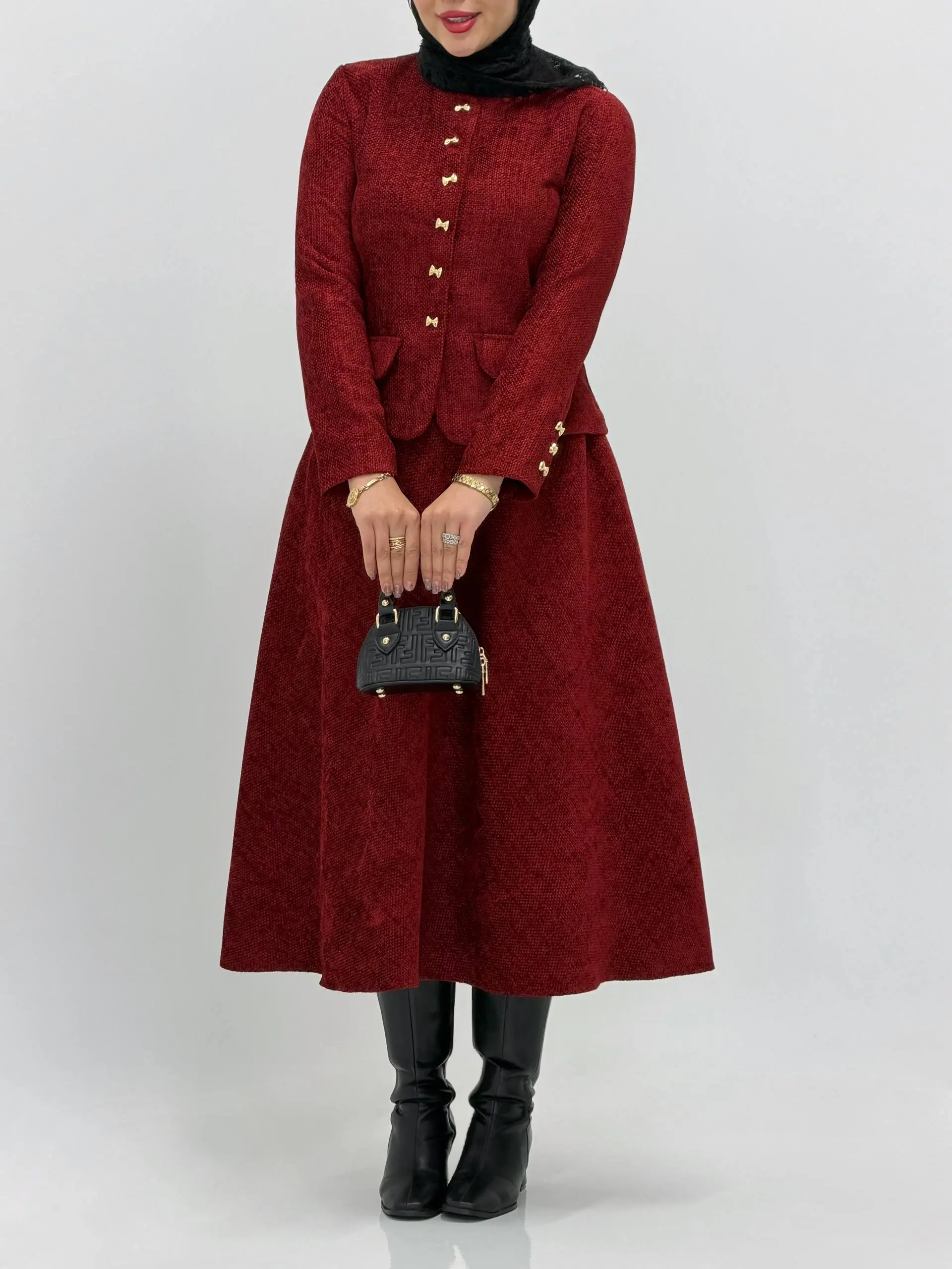 3880-کت و دامن وارداتی نارون